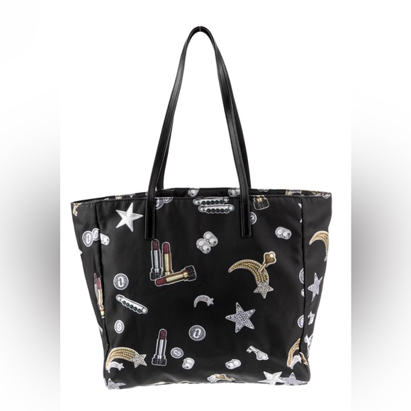 Marc Jacobs Graphic Print Nylon Tote Satchel Bag EUC Stars Keys Rainbows - Picture 3 of 14